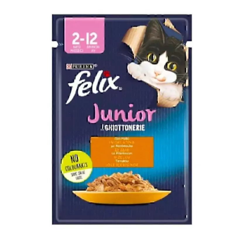 خرید و قیمت پوچ بچه گربه فلیکس با طعم گوشت مرغ Felix Junior With