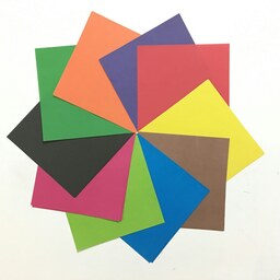 کاغذ اوریگامی رنگی ساده دورو سایز 15 سانت بسته 50 عددی
