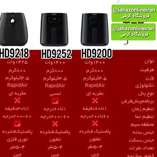 سرخ کن  فیلیپس مدل 9270  با حجم 6.4L رژیمی بدون روغن 