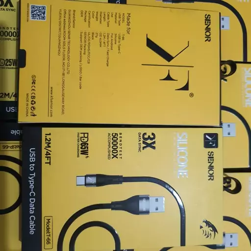 کابل تبدیل یو اس بی به تایپ سی کی اف سینیور( usb to type-c data cable kfsenior t-66)