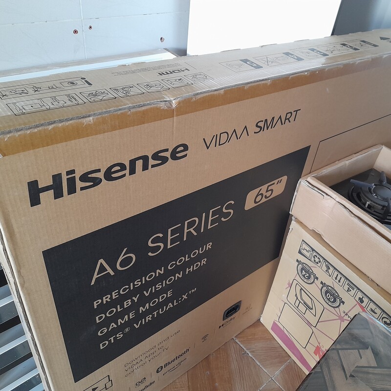 تلویزیون 65 اینچ اسمارت فورکی دوگیرنده برند هایسنس مدلA62 اصلی  پس کرایه