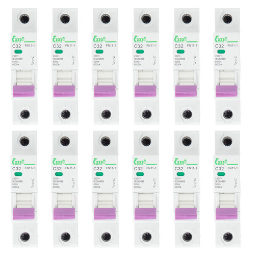 فیوز مینیاتوری تکفاز 32 آمپر بدیع مدل C32 بسته 12 عددی