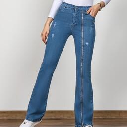 شلوار جین زنانه تک رنگ آبی سایز 30-34