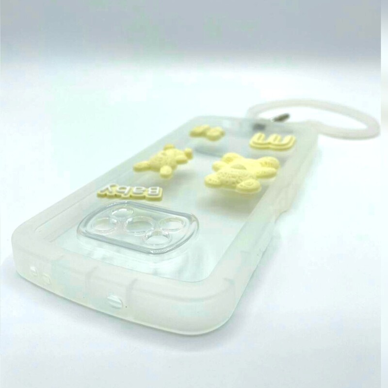 قاب گوشی گاردگوشی موبایل شیائومیpoco X3 مدل بیبی baby با آویز قلبی سیلیکونی رنگ سفید