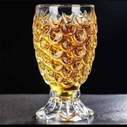 پک 6 تایی لیوان شیشه ای طرح آناناس شیک و کیفیت 