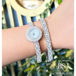 ساعت مچی و دستبند ست زنانه دخترانه. قیمت ثبت شده فقط تک ساعت هست. دستبند جداس