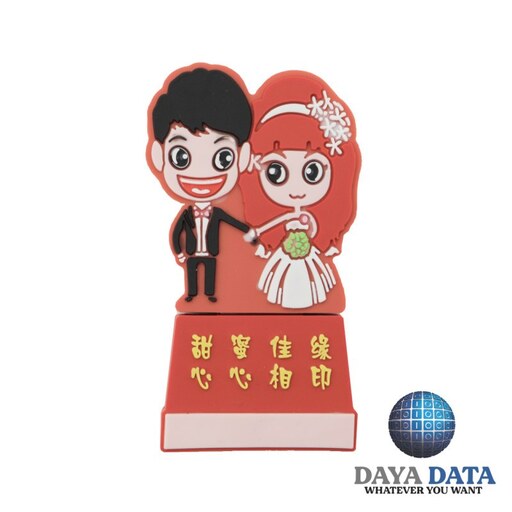فلش مموری فانتزی دایا دیتا عروس و داماد مدلPF1009-5 ظرفیت64GB-USB2 رنگ قرمز