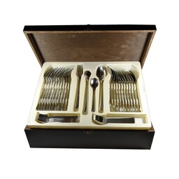 سرویس قاشق چنگال 144پارچه مدل رویال-سرویس قاشق چنگال طلایی-سرویس قاشق چنگال استیل-قاشق چنگال