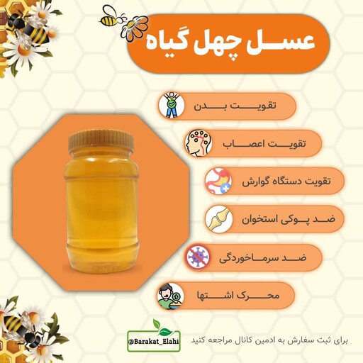 عسل طبیعی چهل گیاه (یک کیلویی خالص)