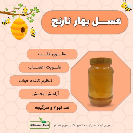 عسل طبیعی بهارنارنج (یک کیلویی خالص)