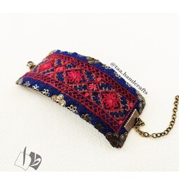 دستبند زنانه با سوزندوزی پته کرمان کاملا دستساز از صنایع دستی طا
