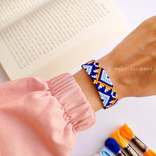 دستبند دخترانه طرح سنتی دستبافت - اکسسوری مهری