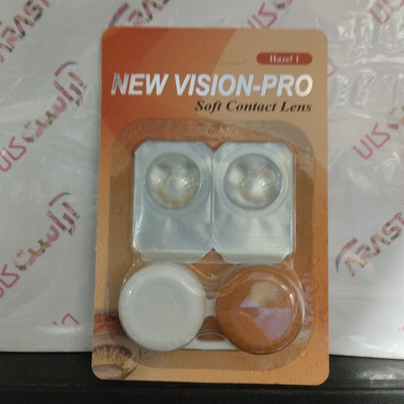 لنز  چشم عسلی 1 فصلی با جالنزی هدیه ساخت کره با مجوز بهداشت و استاندارد اروپاCE برند NEW VISION   PRO نیو ویژن سری PRO