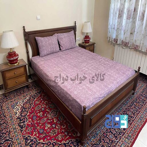 ملحفه کشدار تخت عرض160  پتینه پارچه تترون (کالباسی) 