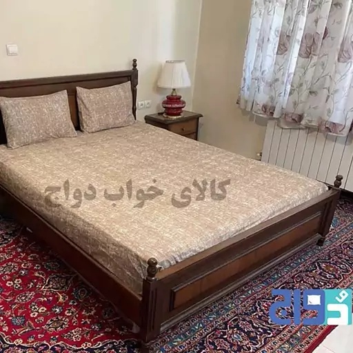 روتختی کشدار تشک دونفره عرض160 مدل پتینه پارچه تترون (نسکافه ای)