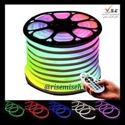 ریسه نئون فلکسی مینی فول کالر rgb ( مولتی کالر  ) 220 ولت حلقه 50 متری