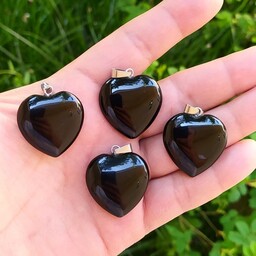 4 قطعه آویز قلبی اونیکس مشکی 