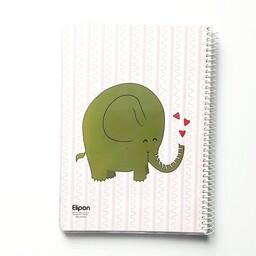دفتر 100 برگ  الیپون طرح فیل  مجلد