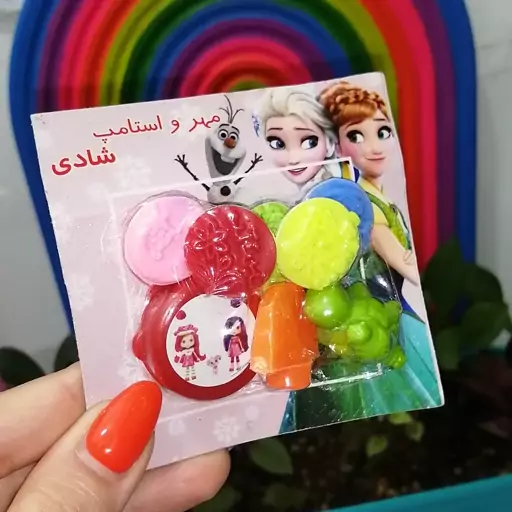 مهر و استامپ جایزه با سرمدادی و تشویقی طرح دختر صورتی توت فرنگی 