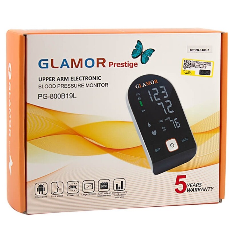 فشارسنج بازویی سخنگوی گلامور مدل PG-800B19L GLAMOR     PG-800B19L blood pressure monitor