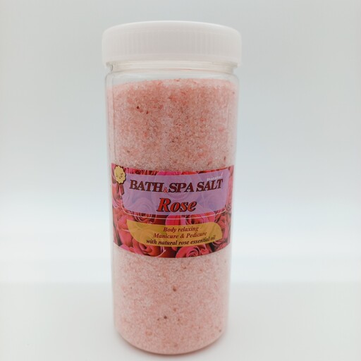 نمک حمام رز یا اسپا یا اپسوم، نمک معدنی با رایحه گل رز طبیعی و رنگ طبیعی
