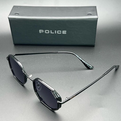 عینک آفتابی مردانه و زنانه مارک پلیس مدل چند ضلعی(رنگ مشکی)