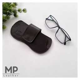 کیف عینک چرم بزی دستدوز مناسب عینک طبی، آسترکشی شده برای محافظت از شیشه عینکتون