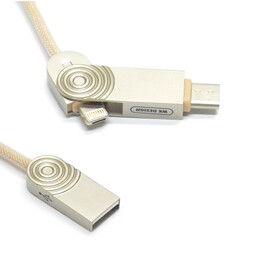کابل تبدیل USB به لایتنینگ/microUSB/USB-C دبلیو کی مدل wdc-015 طول 1 متر