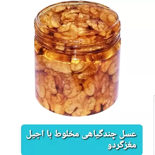 عسل طبیعی چهل گیاه مخلوط بااجیل درجه یک