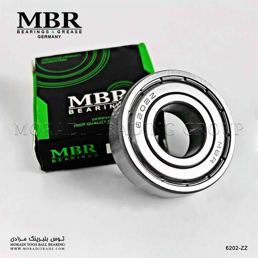 بلبرینگ صنعتی 6202 واشر فلزی برند MBR تحت لیسانس آلمان