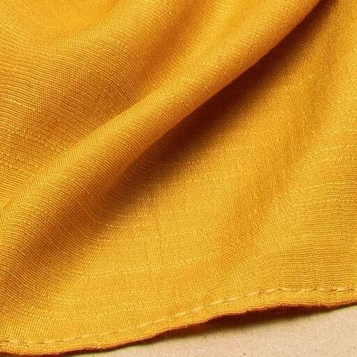 شال نخی اسلپ برند ارکیده رنگ زرد خردلی ابعاد 190در72