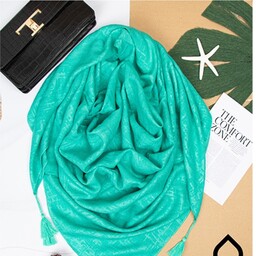 روسری اسلپ pt رنگ سبز آبی روشن قواره 130در 130

