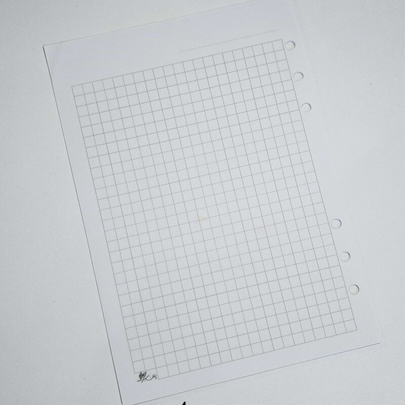 کاغذ کلاسور سفید شطرنجی 6 حلقه ای سایز A5