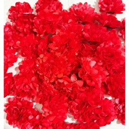 گل پارچه ایی داوودی قرمز براق ساتن