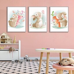 تابلو اتاق کودک (خرگوش ها 30در40)