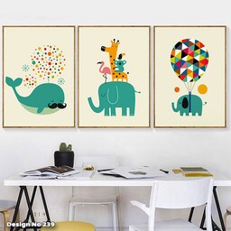 تابلو اتاق کودک (فیل و نهنگ 15در21)