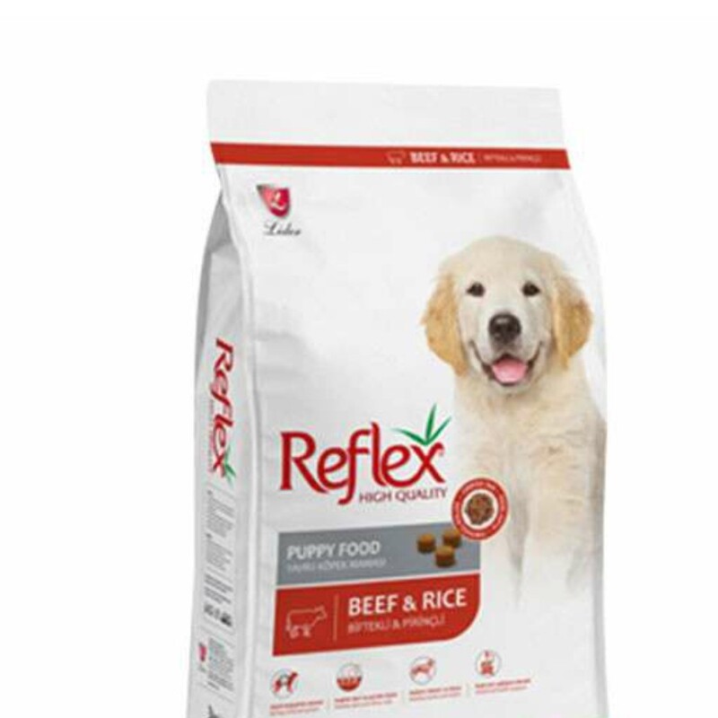 غذای خشک سگ پاپی رفلکس باطعم گوشت وبرنج یک کیلوگرمی (پسکرایه،هزینه ارسال بامشتری)