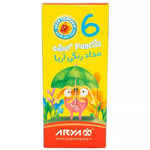 مداد رنگی آریا  6  رنگ  کوتاه