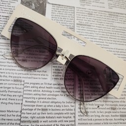 عینک آفتابی زنانه فریم فلزی با عدسی هایلایت مشکی برند اروپایی
