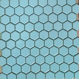 کاشی سرامیک استخری رنگ آبی کمرنگ، درجه یک، شیش ضلعی