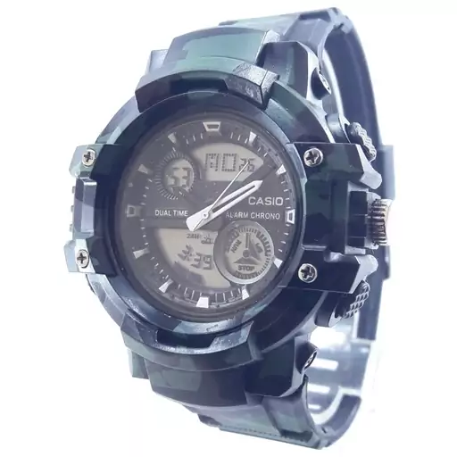 ساعت کاسیو جی شاک ارتشی چریکی سبز دو زمانه کد G Shock Army 019