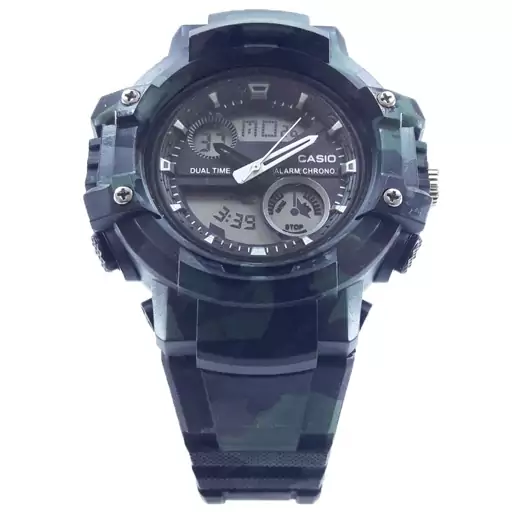 ساعت کاسیو جی شاک ارتشی چریکی سبز دو زمانه کد G Shock Army 019