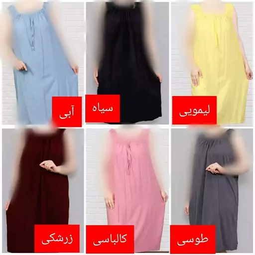 پیراهن ساحلی سارافون ساده کوتاه، نخ خالص آستین حلقه، بدون آبرفت (مناسب سایز 38 تا 54) قدکار تا زانو