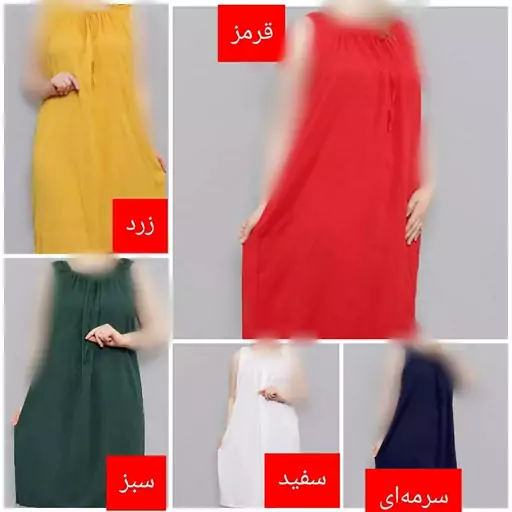 پیراهن ساحلی سارافون ساده کوتاه، نخ خالص آستین حلقه، بدون آبرفت (مناسب سایز 38 تا 54) قدکار تا زانو