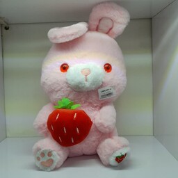 اسباب بازی عروسک پولیشی خرگوش صورتی توت فرنگی به دست خارجی