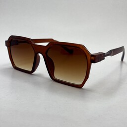 عینک آفتابی قهوه ای مستطیلی  محافظ کامل uv400 به همراه کاور و دستمال نانو رایگان و ارسال رایگان