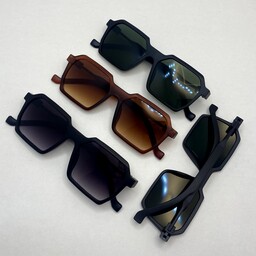 عینک آفتابی مستطیلی محافظت کامل uv400 مناسب آقایان و بانوان به همراه کاور و دستمال نانو رایگان در 3 رنگ