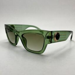 عینک آفتابی ورساچه VERSACE سبز شفاف به همراه کاور پارچه ای و دستمال مخصوص