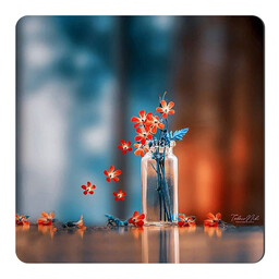 مگنت طرح گل و گلدان شیشه ای کد wmg3890