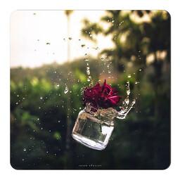 مگنت طرح گل رز و گلدان شیشه ای کد wmg3926